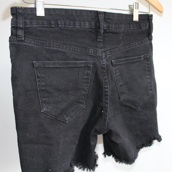Distressed Black Denim Shorts - Picture 4 of 5